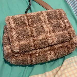 Zara Brown Textured Shoulder Bag